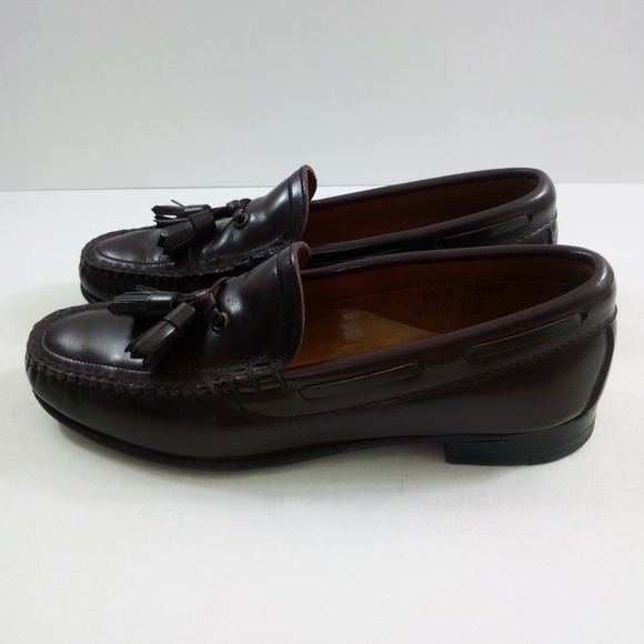 Nettleton Women 6.5 Narrow Luxury Vintage Tassel Burgundy Leather Loafers 12582 - Picture 3 of 8